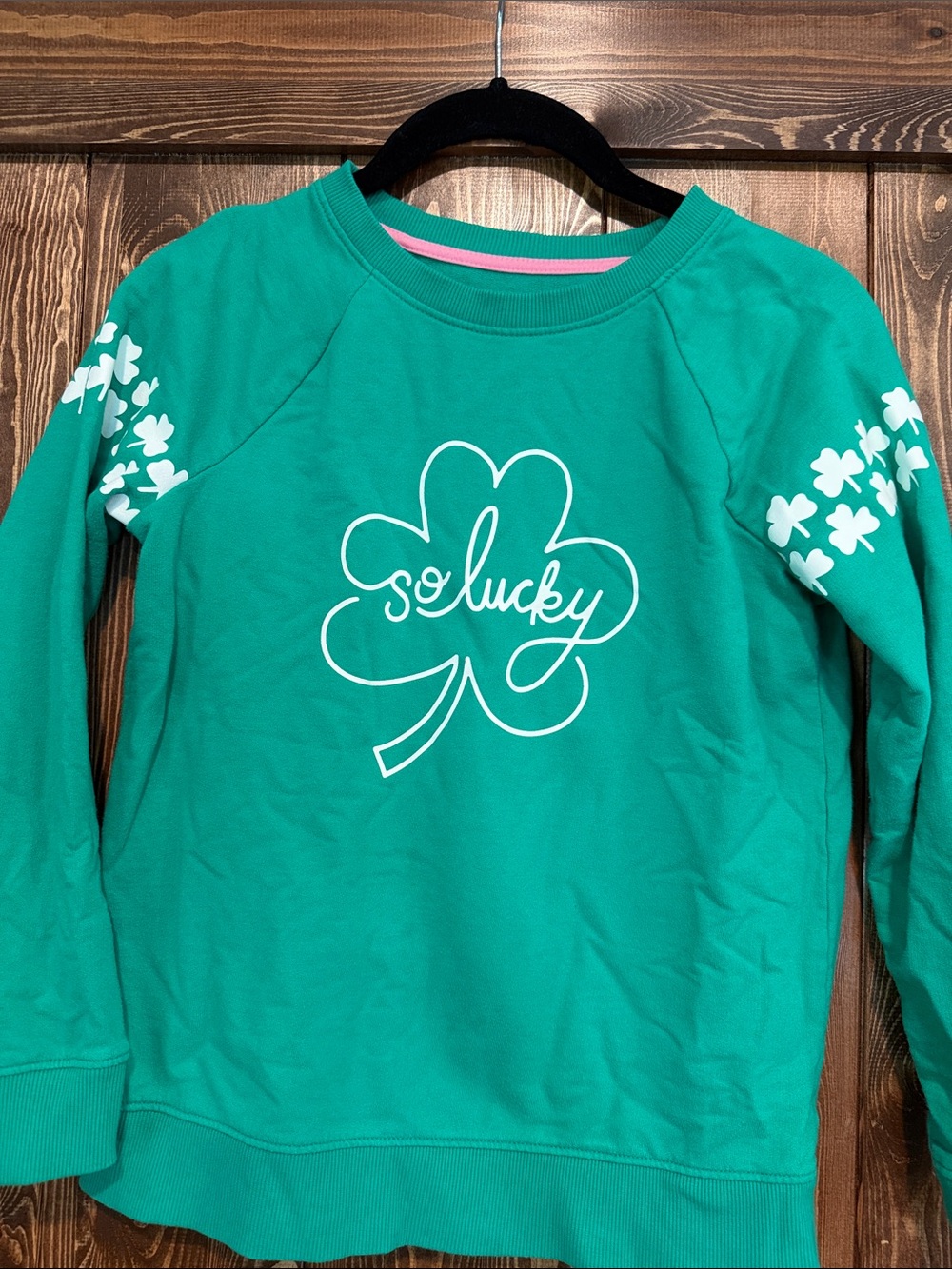 Cat & Jack Green 'So Lucky' Shamrock Sweatshirt